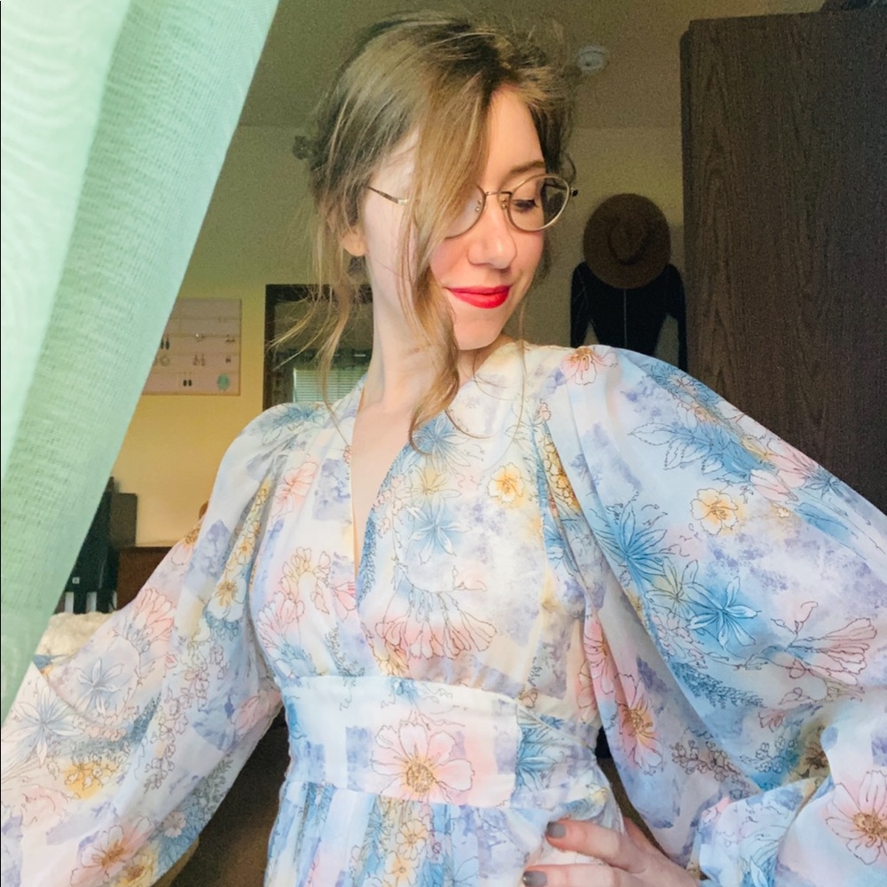 GORGEOUS 1960s Vintage Eleganza Floral Dress